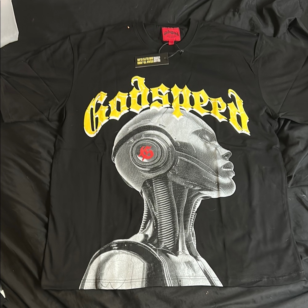 Black and Yellow Godspeed Graphic Tee